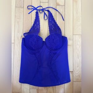 LaSenza Purple Lace Halter Corset Size Small